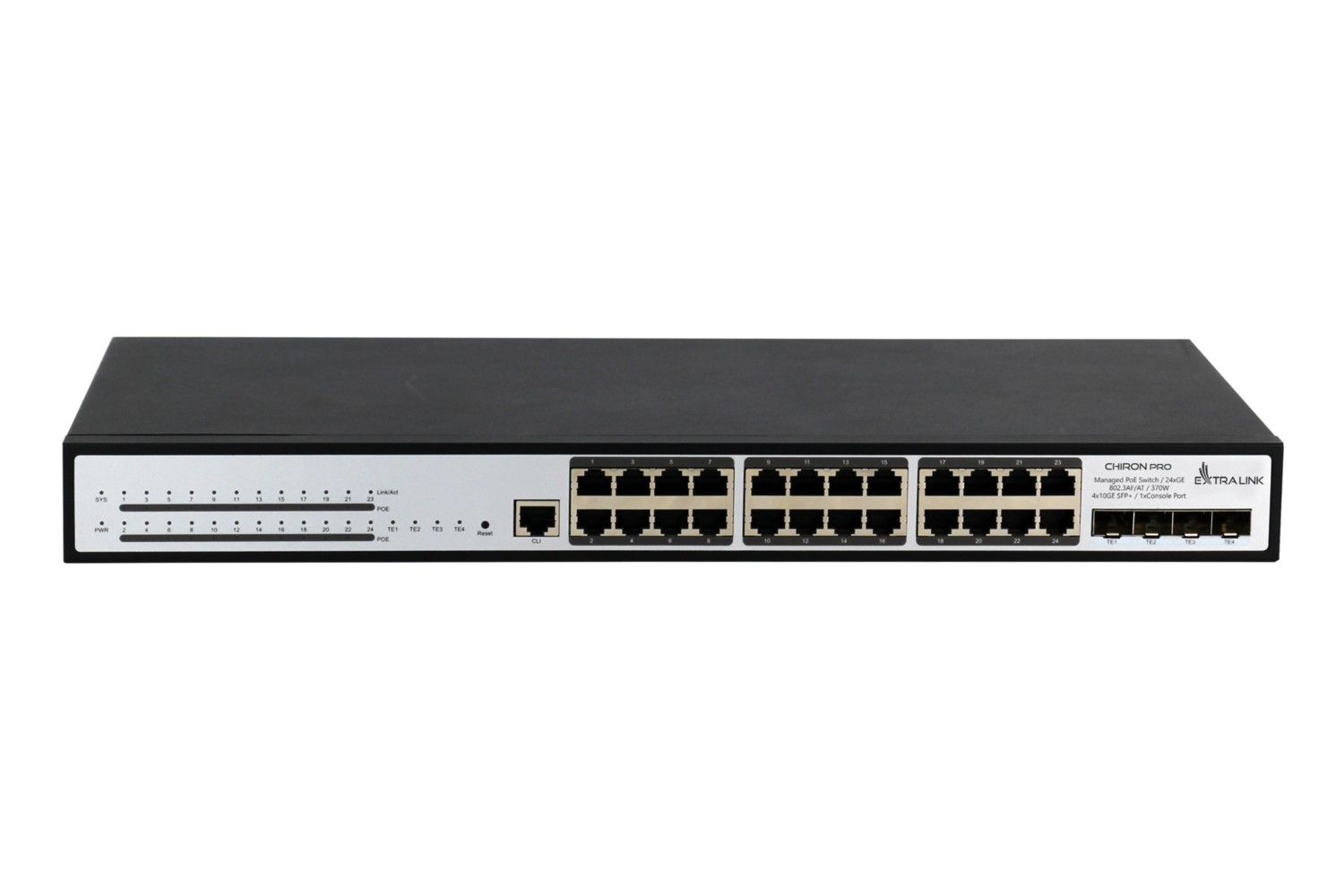 Extralink Chiron Pro | PoE Switch | 24x RJ45 1000Mb/s PoE, 4x...