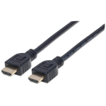 Manhattan HDMI 4K@60Hz Cable with Ethernet, CL3 In-Wall Rated, 3m, Suitable for ALL 4K & 1080p/HD Uses, Black, Premium High Speed, Lifetime Warranty, Higher 4K Refresh Rate than HD3MM3MW (4K@30Hz)