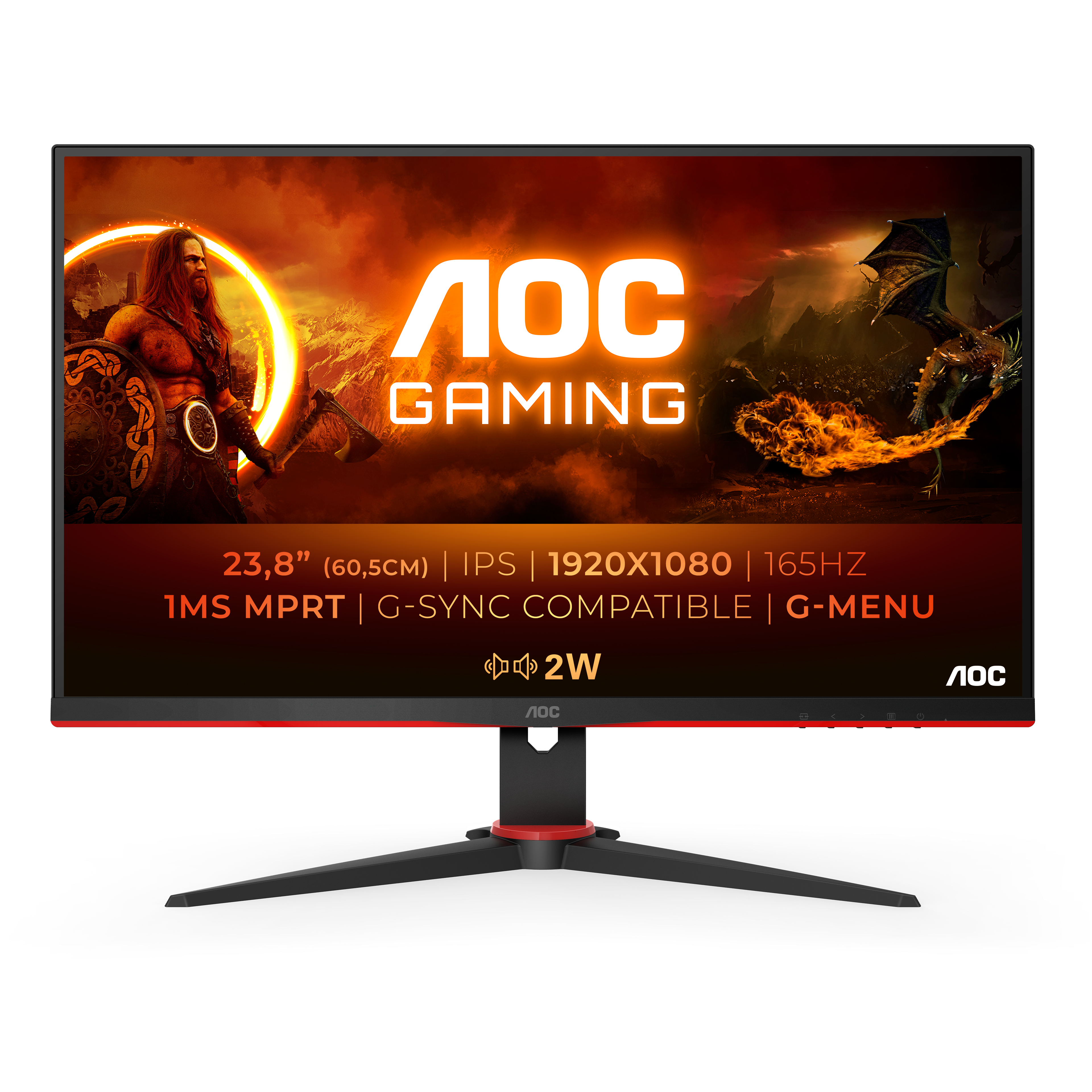 Image of AOC 24G2SPU/BK computer monitor 60.5 cm (23.8") 1920 x 1080 pixels...