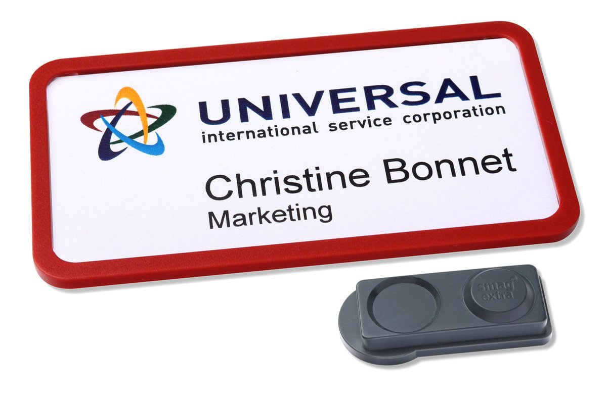 Avery 4839R-L Office Name Badges 81 x 43mm Red 35305J