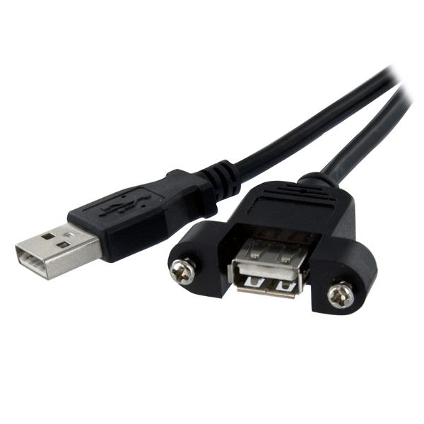 Image of StarTech.com 3 ft Panel Mount USB Cable A to A - F/M