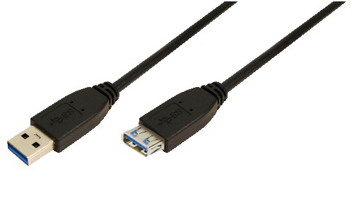 LogiLink 3m USB A - USB A 3.0 F/M USB cable USB 3.2 Gen 1 (3.1 Gen 1) Black