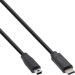 InLine USB 2.0 Cable, USB-C male / mini-B male (5pin), black, 3m