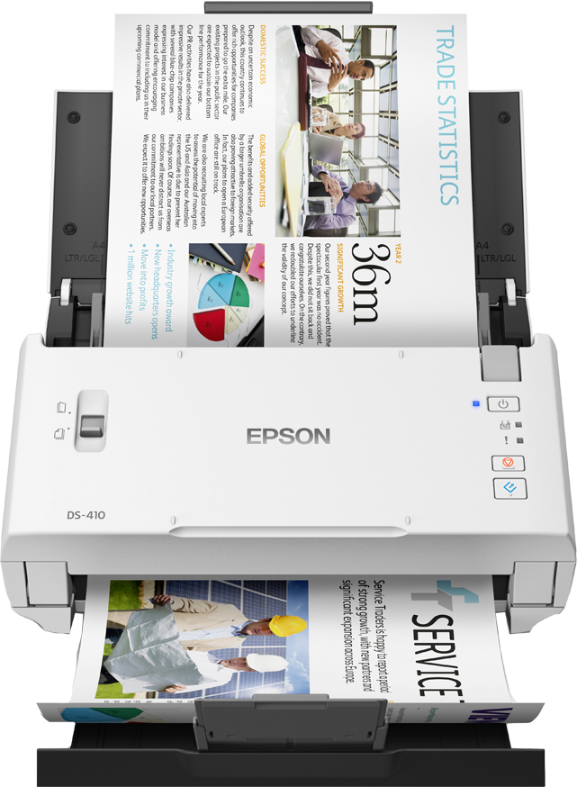 Epson Black/White Workforce Ds-410 Sheet-Fed Scanner 600 X 600 Dpi A4