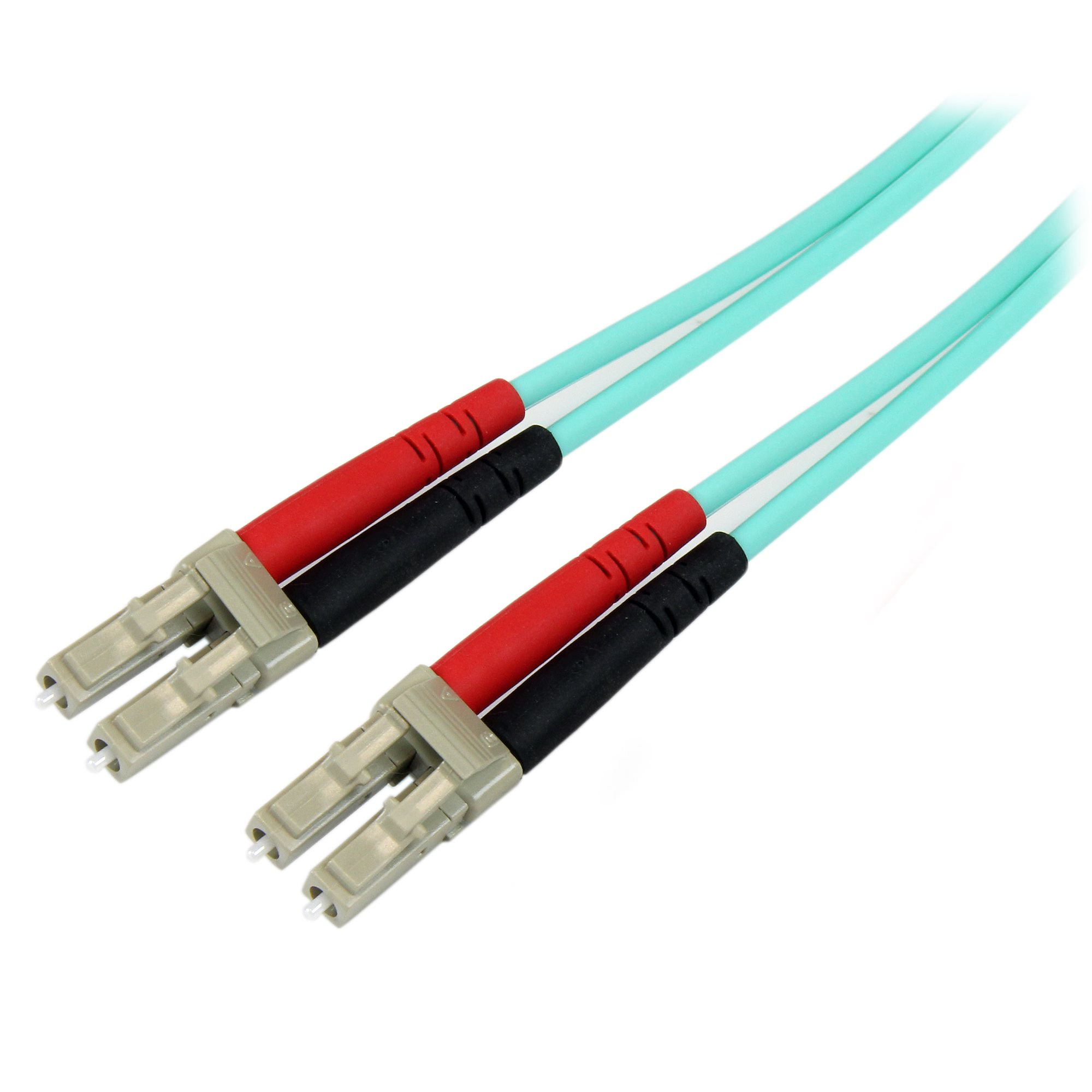 StarTech.com Fiber Optic Cable - 10 Gb Aqua - Multimode Duplex 50/125 - LSZH - LC/LC - 10 m~10m (30ft) LC/UPC to LC/UPC OM3 Multimode Fiber Optic Cable, Full Duplex 50/125µm Zipcord Fiber, 100G Networks, LOMMF/VCSEL, 