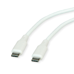 ROLINE USB 2.0 Cable, C–C, M/M, 60W, silicone, white, 1 m