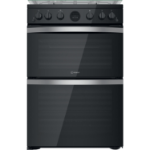 Indesit ID67G0MCB/UK cooker Freestanding cooker Gas Black