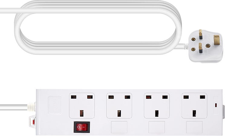 TC-PSTRP4UK power extension 1.8 m 4 AC outlet(s) Indoor White
