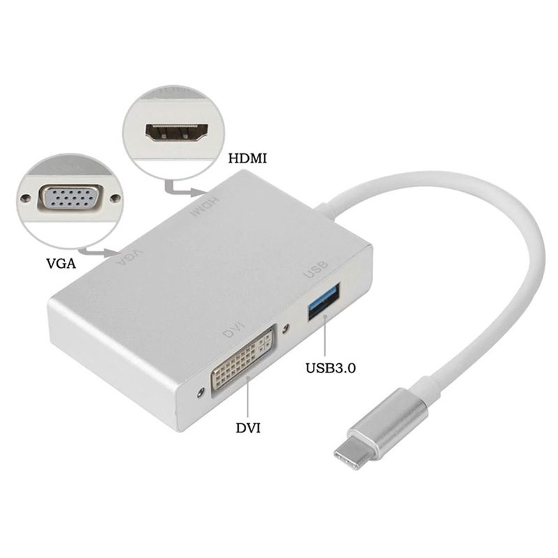 Image of FDL 0.15M USB C TO DVI / HDMI / VGA / USB 3.0 ADAPTOR