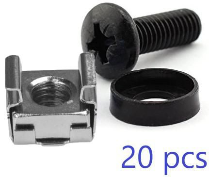 M6 CAGE NUT SET AND MOUNTING  SCREWS, 1set= 20pcs thumbnail
