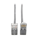 Tripp Lite Right-Angle Cat6 UTP Patch Cable (RJ45) - M/M, Gigabit, Snagless, Molded, Slim, Gray, 0.61 m