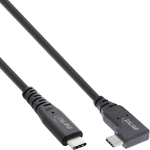 InLine USB4 cable, USB-C, single angled, PD 240W, 8K60Hz, TPE, black, 2m