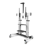 StarTech.com .com Rolling TV Cart/Stand On Wheels, Up to 100inch/220lb Screens - Cart - for flat panel - plastic, aluminium, steel - black, silver - screen size: 60"-100"