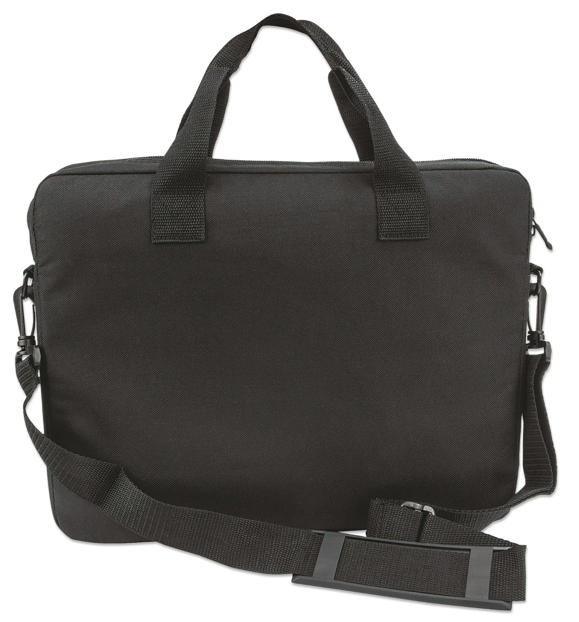 Manhattan London Laptop Bag 14.1", Top Loader, Accessories Pocket, Shoulder Strap (removable), Black, Three Year Warranty