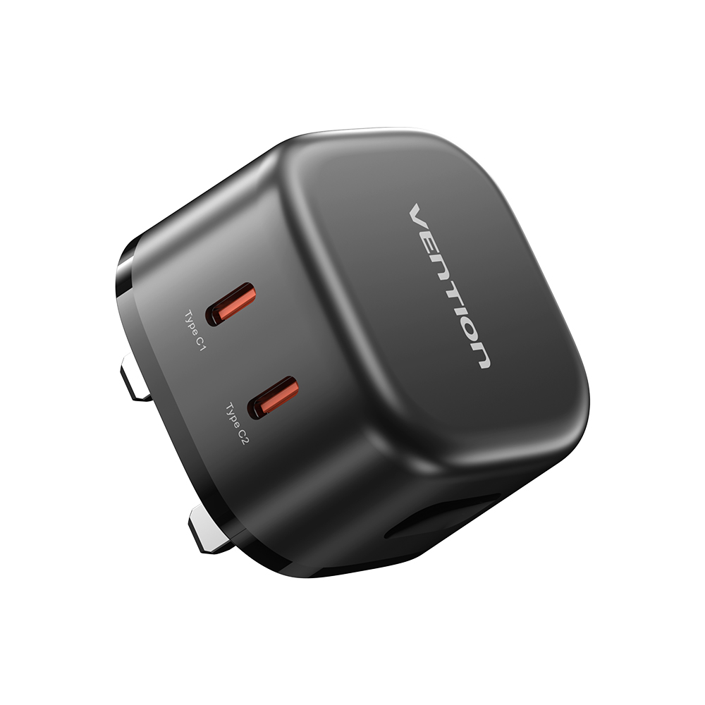 Vention Charger Wall GaN 45W 2xUSBC Black FESB0-UK