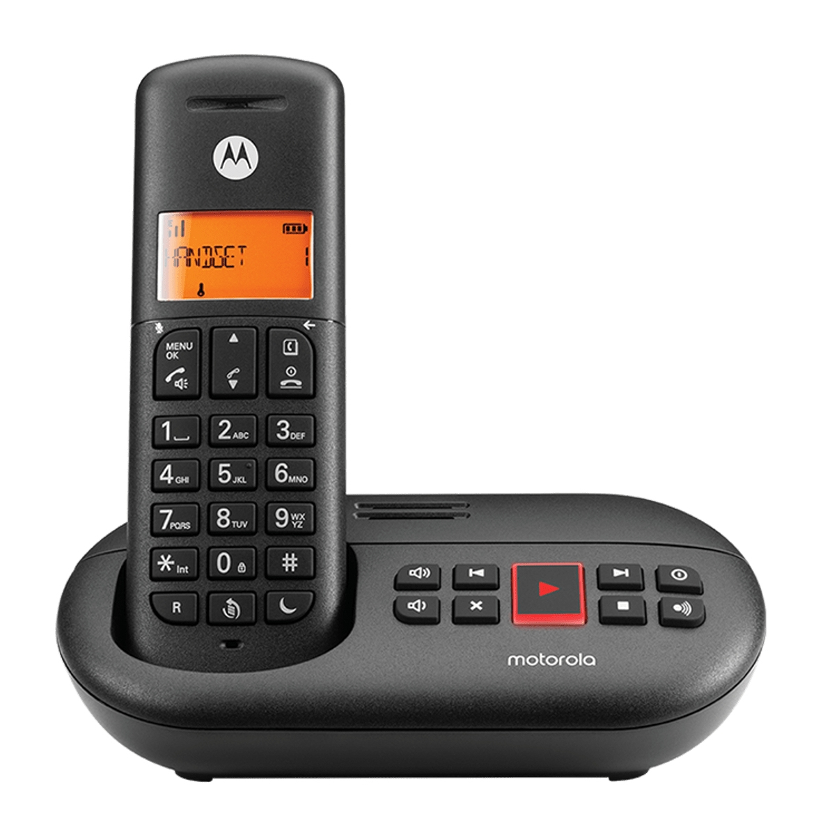 Motorola E211 DECT-Telefon Anrufer-Identifikation Schwarz