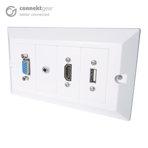 CONNEkT Gear 3m AV Snap-in Modular Cable Kit - HDMI/VGA/USB Type B/3.5mm + USB Type A