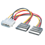 ROLINE Internal Y-Power Cable, 4-Pin HDD to 2x SATA 0.12 m