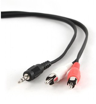 Image of Gembird 2.5m, 3.5mm/2xRCA, M/M audio cable Black, Red, White