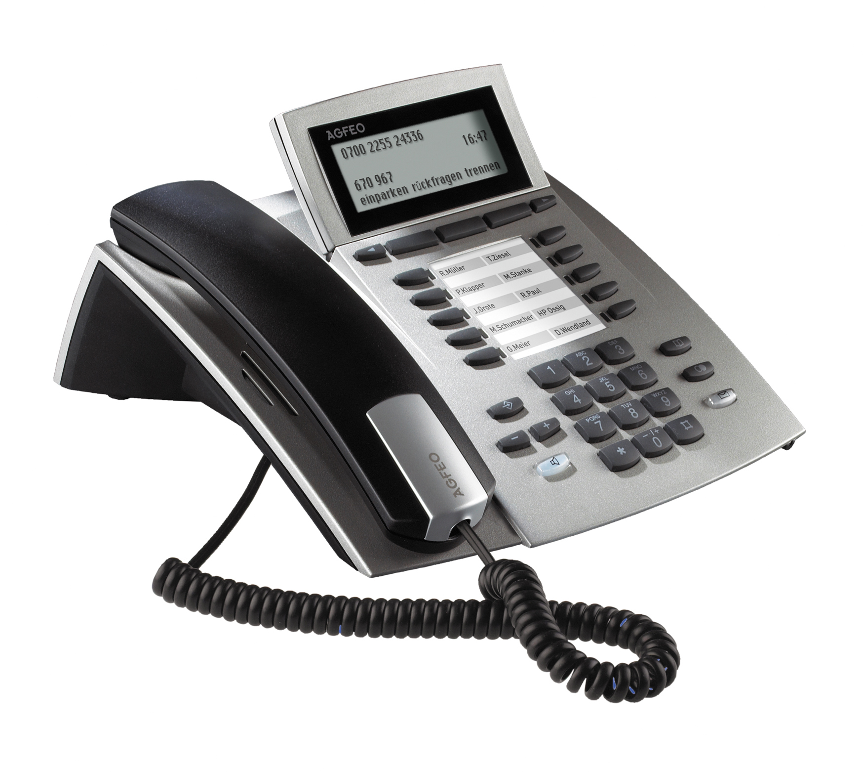 6101321 AGFEO ST 42 IP - IP Phone - Silver - Wired handset - Desk/Wall - 1000 entries - 210 mm