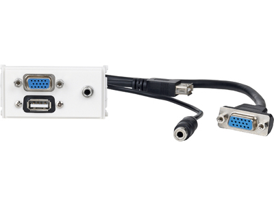 Vivolink WI221271 socket-outlet VGA + USB A + 3.5mm White