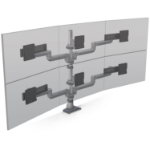 HAT Design Works E5 Three Over Three Static Pole 27" Desk Silver