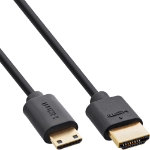 InLine Slim Ultra High Speed HDMI Cable AM/CM 8K4K gold plated black 0.5m