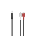 Hama 00205185 audio cable 0.1 m 2 x RCA 3.5mm Black