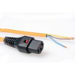 ACT Netsnoer C13 IEC Lock - open einde oranje 3 m, PC967