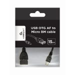 Gembird USB A - Micro-USB B, 0.15m USB-kabel USB 2.0 0,15 m Zwart