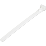 StarTech.com 5"(12cm) Reusable Cable Ties - 1/4"(7mm) wide, 1-1/8"(30mm) Bundle Dia. 50lb(22kg) Tensile Strength, Releasable Nylon Ties, Indoor/Outdoor, 94V-2/UL Listed, 100 Pack - White