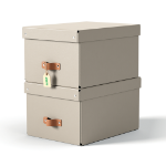 Leitz Puro Storage Box with lid, medium, 17L, 100% recycled card, pack of 2