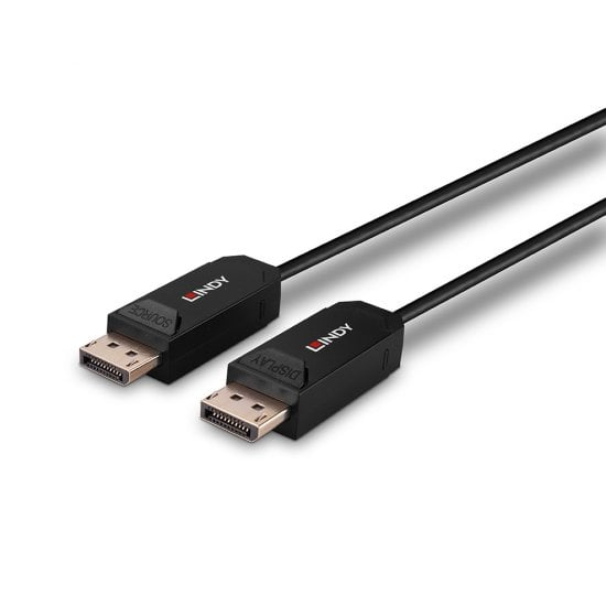 Photos - Cable (video, audio, USB) Lindy 40m Fibre Optic Hybrid DP 2.0 UBHR10 Cable 38524 