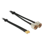 DeLOCK 89467 coaxial cable RG-58 5 m 2 x N plug 2 x SMA plug Black