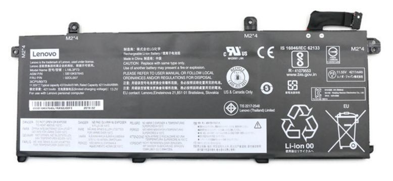 Image of Lenovo Internal, 3c, 50Wh, LiIon, CXP 5B10W13954, Battery, Lenovo...