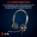 Poly Micro-casque Blackwire 3325 stéréo USB-C certifié Microsoft Teams + connexion 3,5 mm + adaptateur USB-C/A