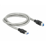 DeLOCK USB 3.2 Gen 1 Cable Type-A male to Type-B male with metal jacket 1 m