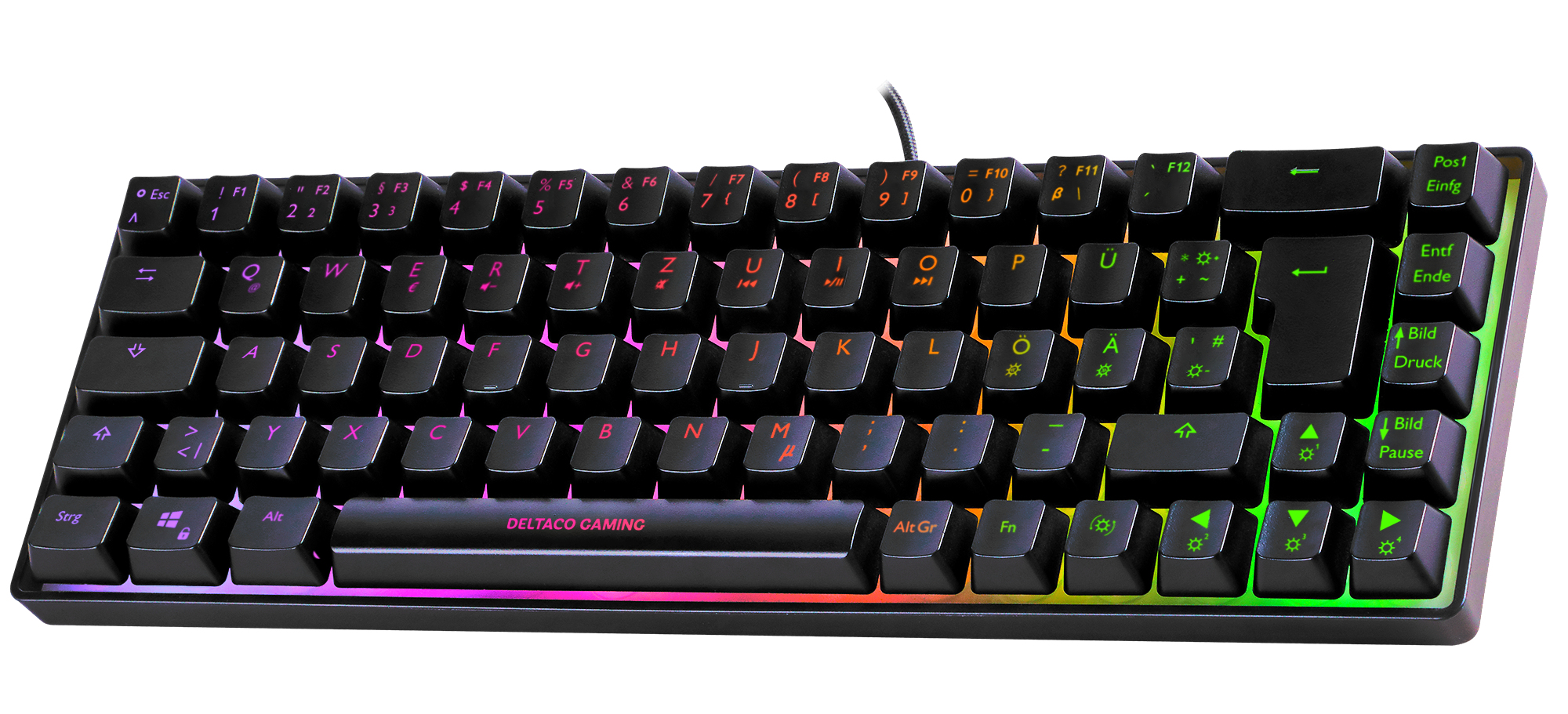 Deltaco Gaming GAM-158-DE keyboard USB QWERTZ Nordic Black