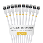 StarTech.com 6ASTP34WHS1FT10PK networking cable White 12" (0.305 m) Cat6a U/FTP (STP) Round