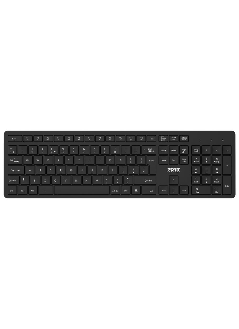 Port Designs 900904-UK keyboard Mouse included QWERTY UK English Black