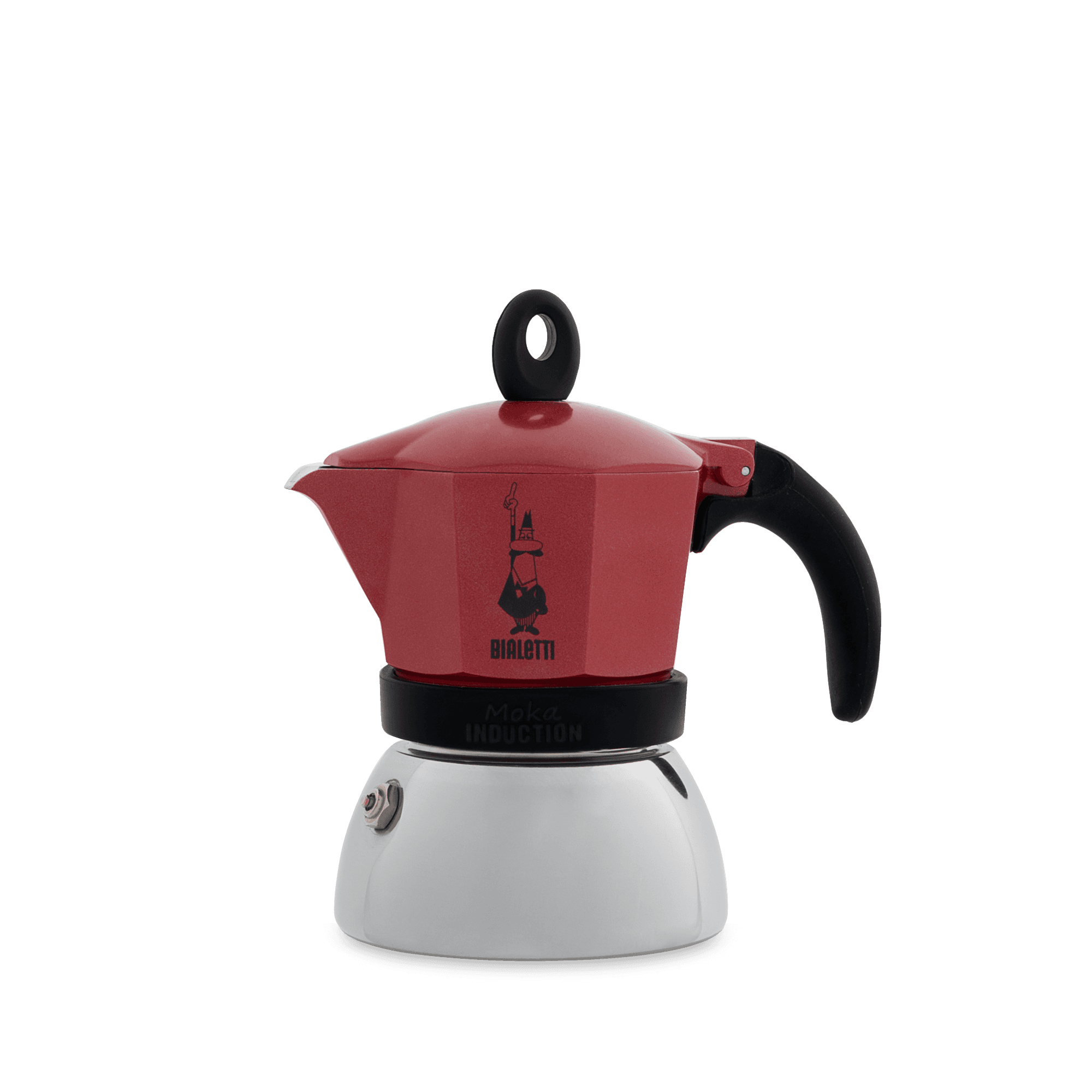 Image of Bialetti Moka Induction - 0.16 L - Aluminium - Aluminium - Black - Red