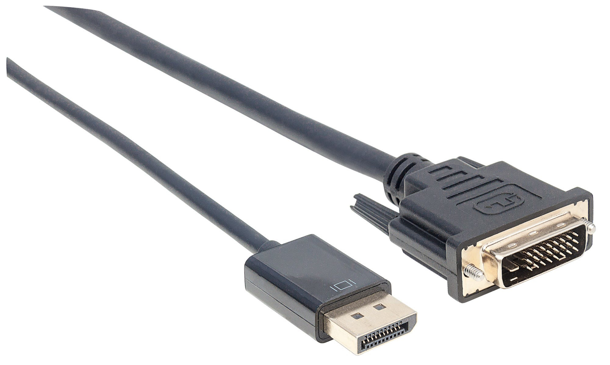 Manhattan DisplayPort 1.2a to DVI-D 24+1 Cable, 3m, Male to Male, Passive, supports HD (720p,1080i and 1080p@60Hz), enhanced (480p) and standard (NTSC or PAL), Compatible with DVD-D, Black, Three Year Warranty, Polybag