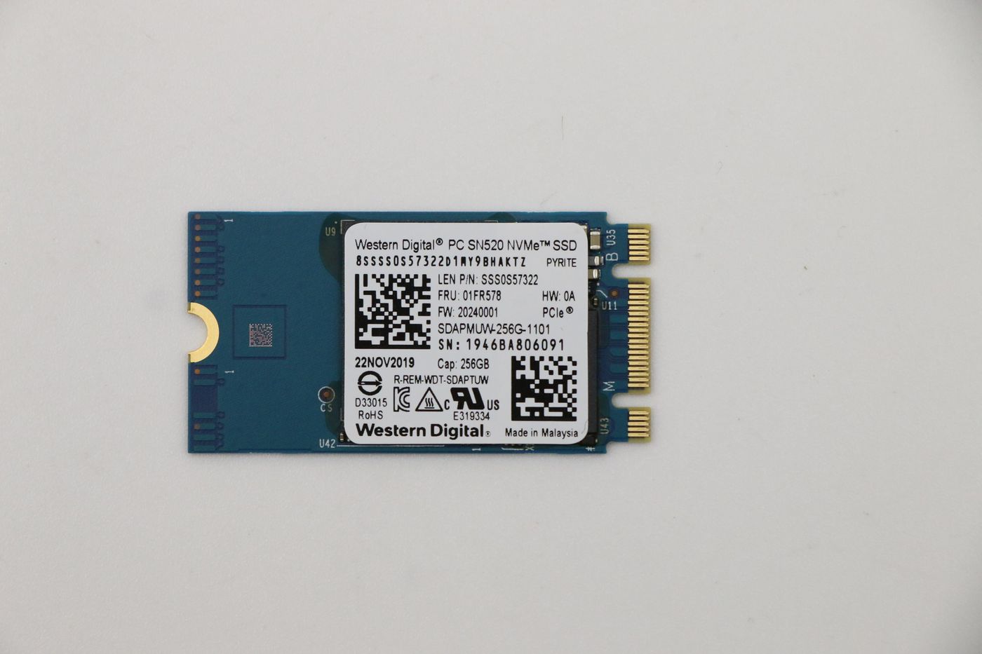 Image of Lenovo SDK 1101 256G M.2 PCIe 2242 SS - Approx 1-3 working day lead.