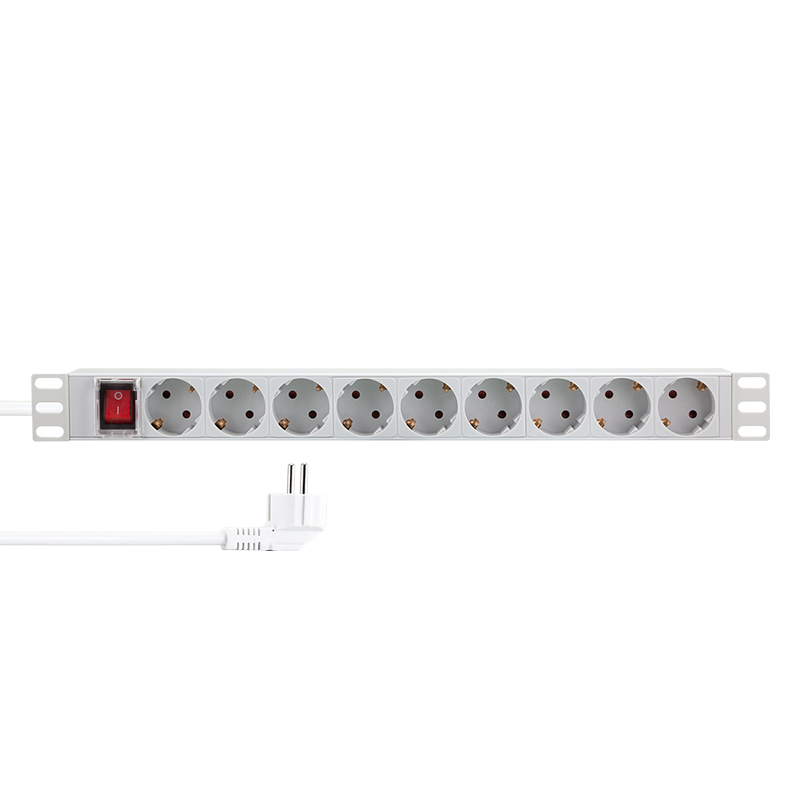 LogiLink PDU9C04 surge protector Light grey 9 AC outlet(s) 230 V 2 m