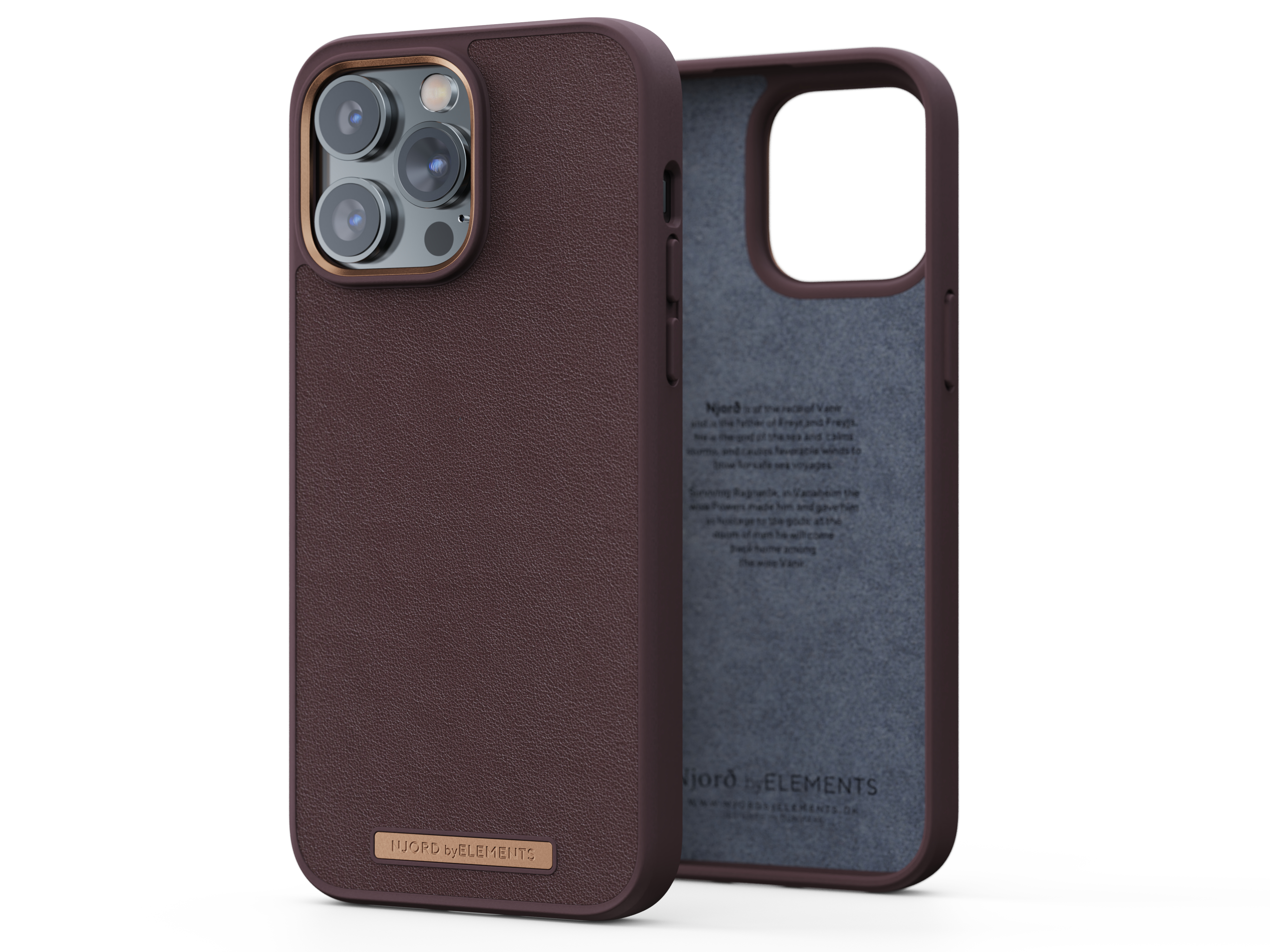 Njord byELEMENTS Genuine Leather Case for Apple iPhone 14 Pro Max,...