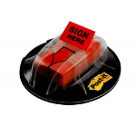 Post-It Index Flags Sign Here in Desk Grip Dispenser Repositionable 25x43mm Red (Pack 200) 680-SHVR200 - 7100117019