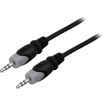 Deltaco MM-150 audio cable 2 m 3.5mm Black, Grey