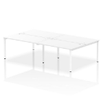 Dynamic Impulse Back-to-Back 4 Person Bench Desk W1400 x D1600 x H730mm With Cable Ports White Finish White Frame - IB00159 DD