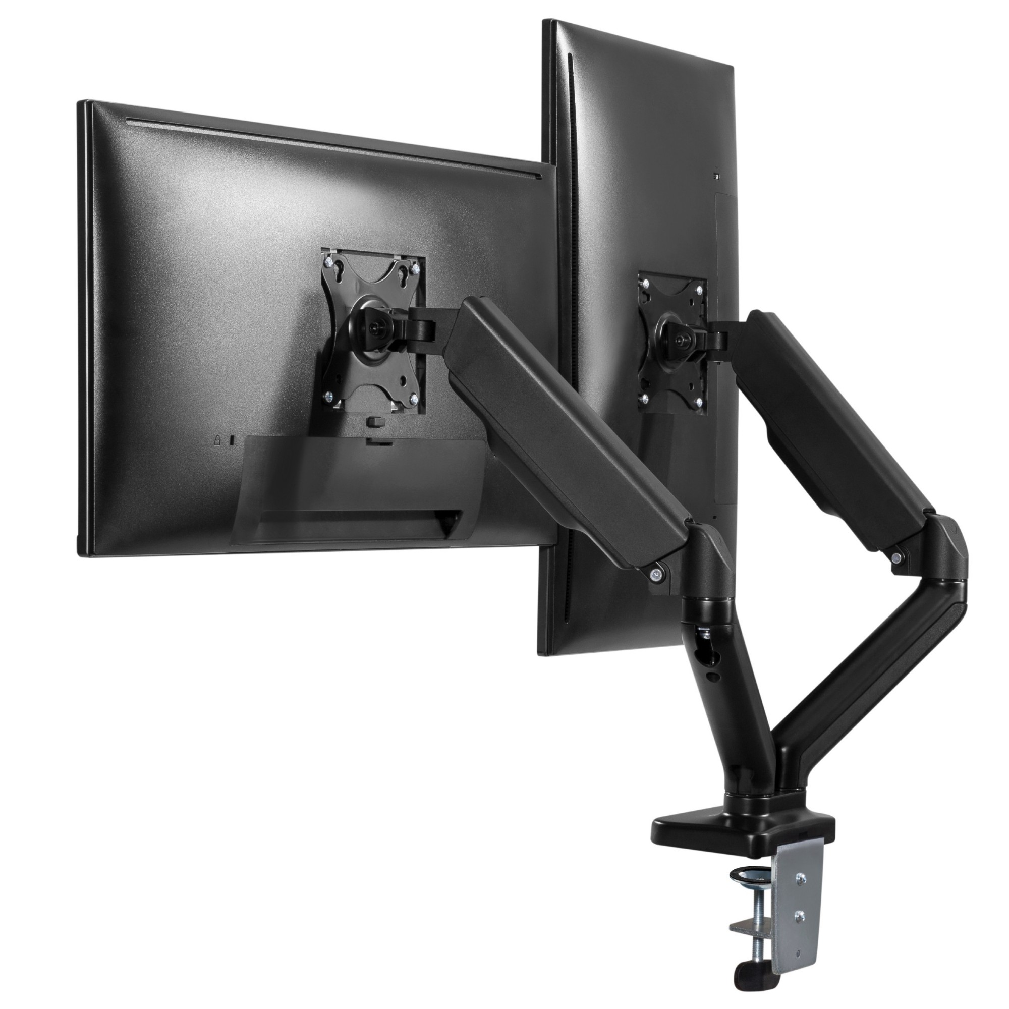 Dual Swing Arm Desk PC Monitor Mount Gas Spring 17''- 32'' VESA M