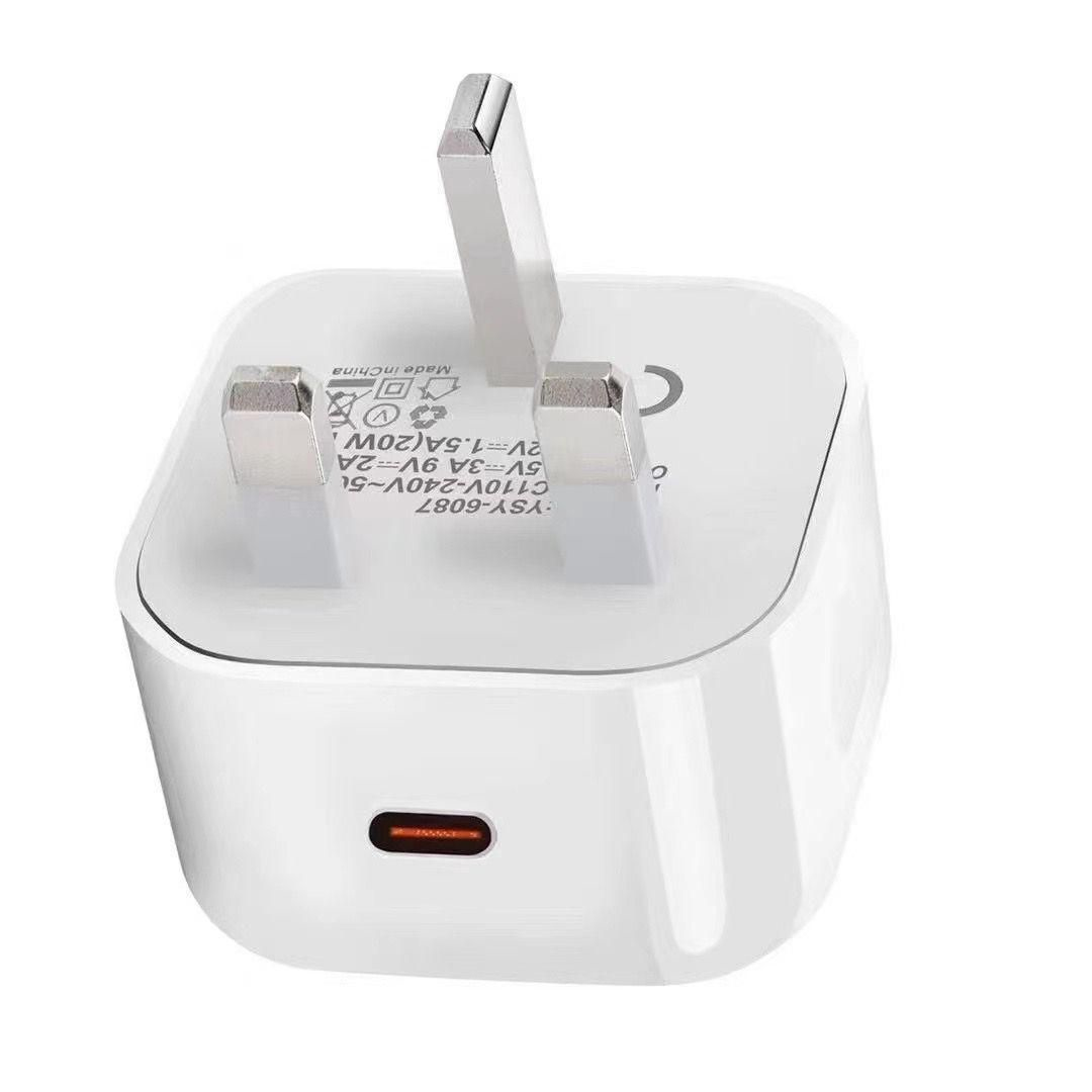 Image of eSTUFF Home Charger USB-C PD 3A 20W, UK Plug - White